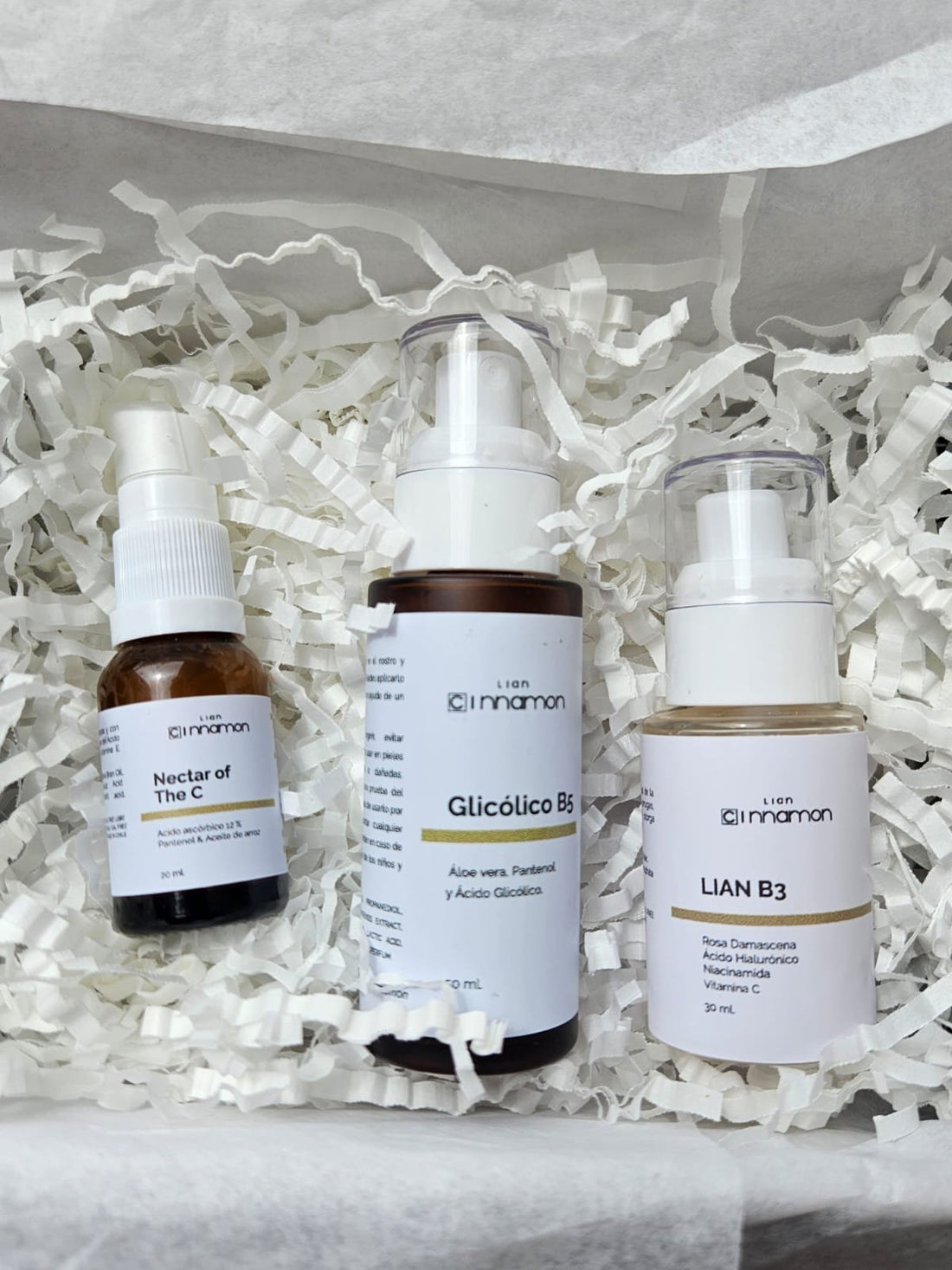 Shinne Pack: Niacinamida, Vitamina C y Ácido Glicólico